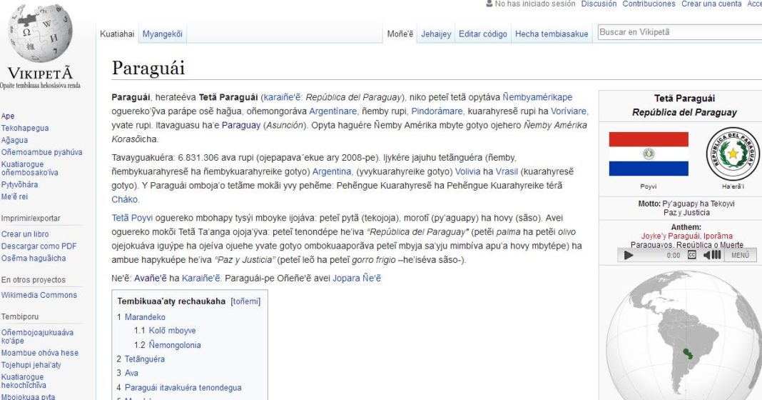 wikipedia Guaraní