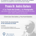 Premio Barbero 2020 convoca a jóvenes de las ciencias sociales y humanidades