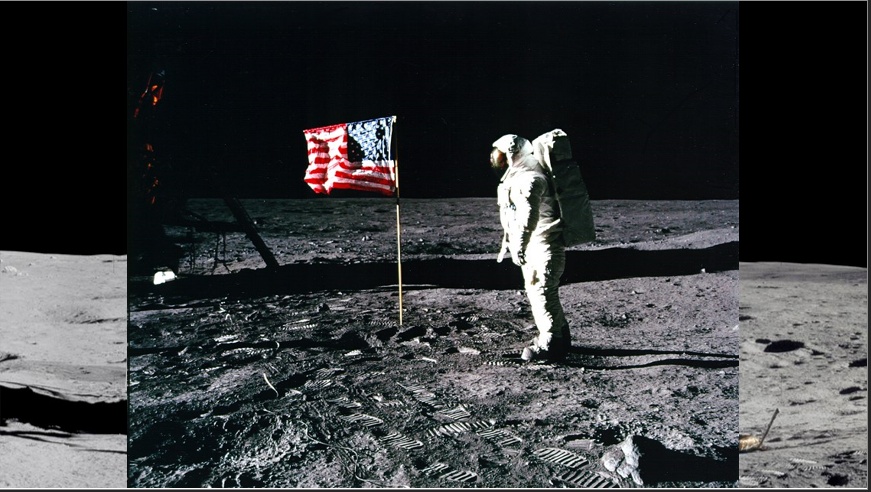 El astronauta Neil Armstrong en la Luna. 