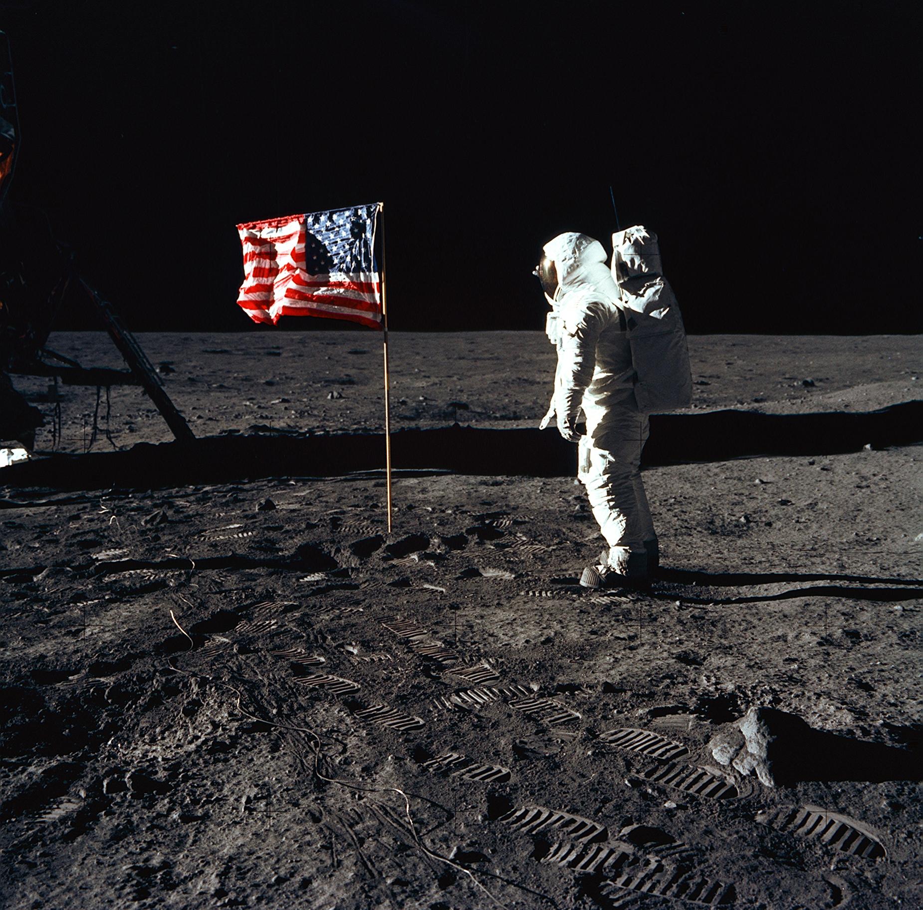 Foto de la caminata lunar de Buzz Aldrin
